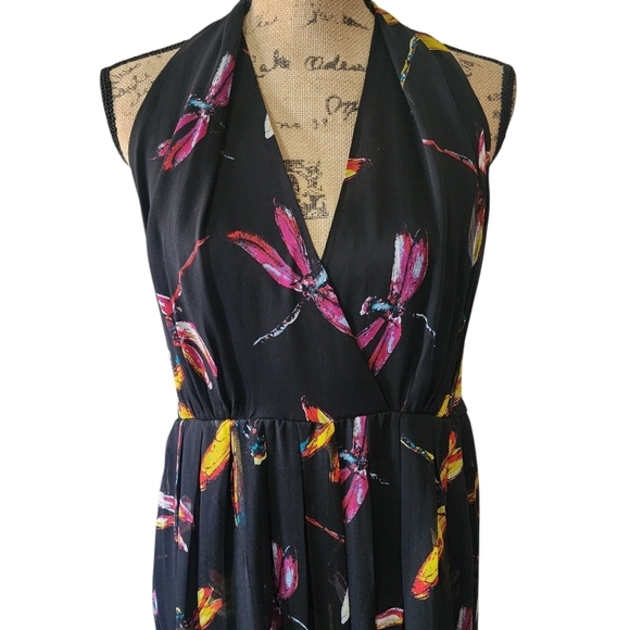 DVF Diane Von Furstenberg Justine Dragonfly Jumpsuit V-neck - Large - Picture 7 of 14